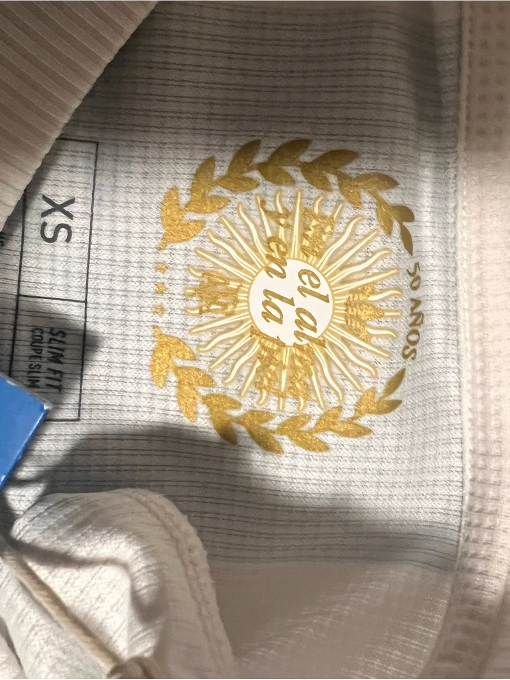 adidas Argentina AFA Striped Soccer Jersey - White & Light Blue 50th ANNIVERSARY
